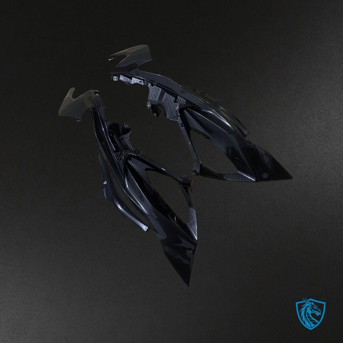 Kawasaki ZX-6R ZX636 (2019–2020) Gray & Black Carbon Fiber Fairings Kit - Aftermarket ABS Bodywork