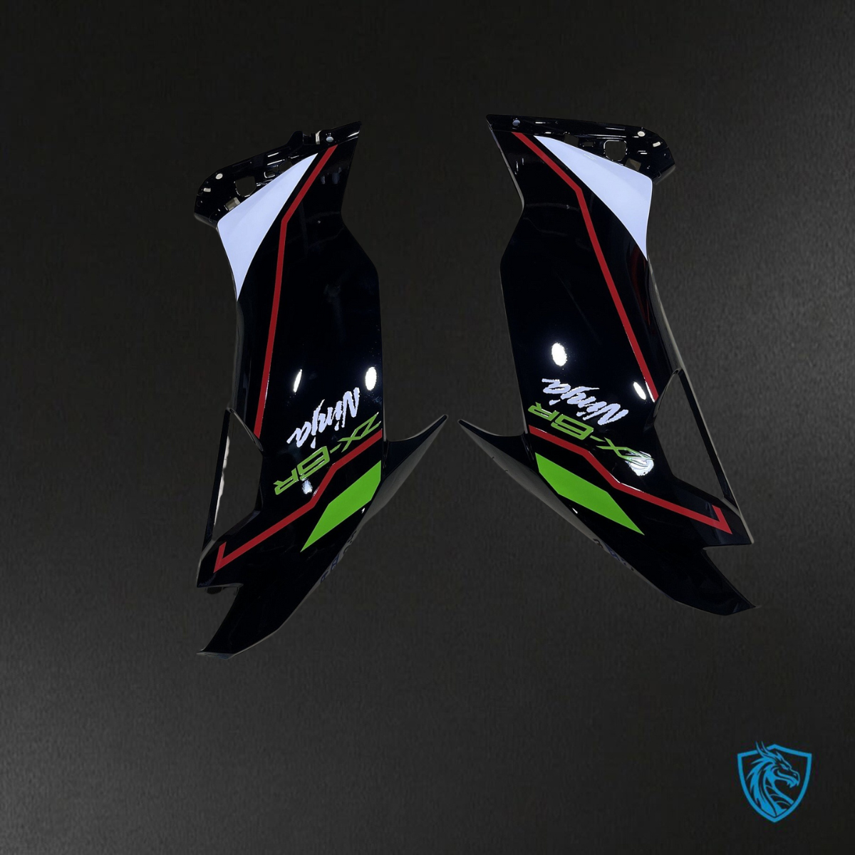 Kawasaki ZX-6R ZX636 (2019–2020) Black & Green Fairings Kit - Aftermarket ABS Bodywork