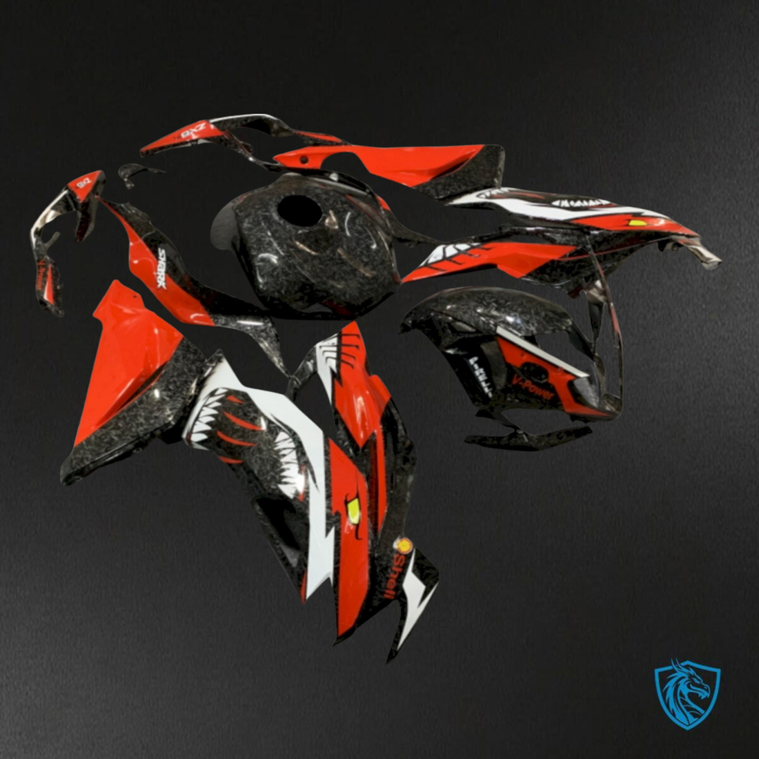 Kawasaki ZX-6RZX636 (2019-2020) Gloss Red & Black Fairings Kit - Aftermarket ABS Bodywork