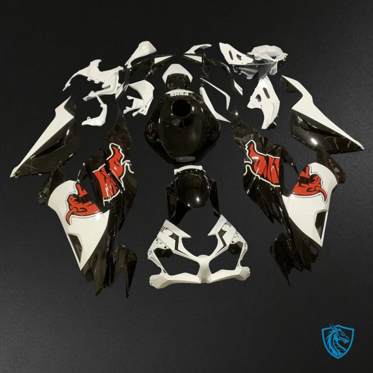 Kawasaki ZX-6RZX636 (2019-2020) Gloss Black & White ● Red Bull - Replacement Motorcycle Fairings Kit