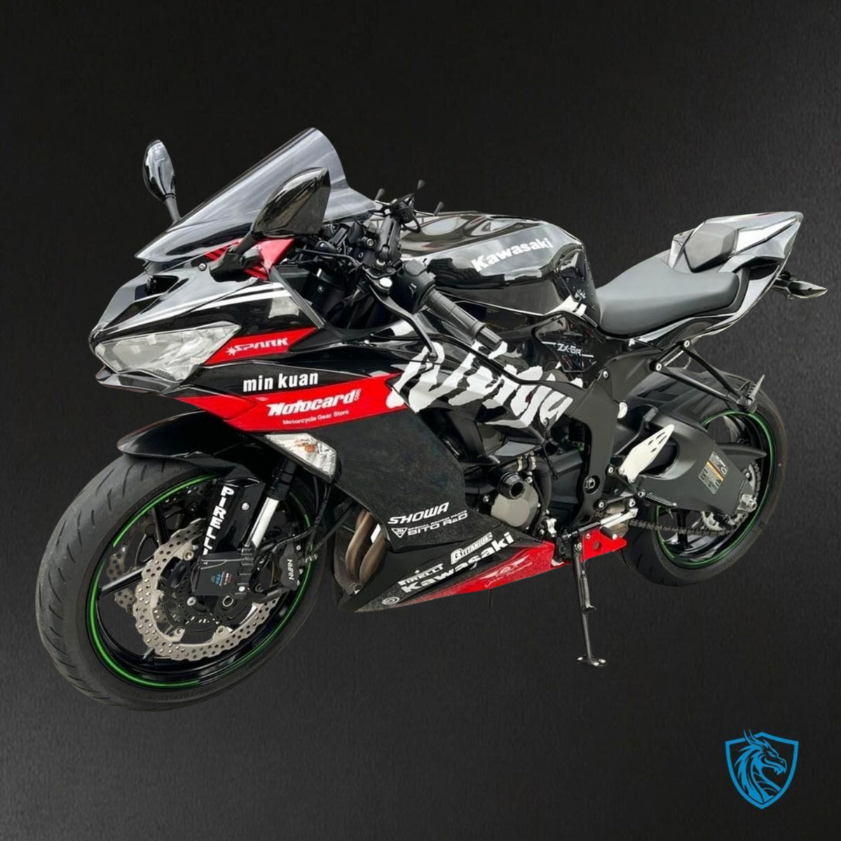 Kawasaki ZX-6R ZX636 (2019-2020) Black & Red Logos - Custom ABS Fairing Kit