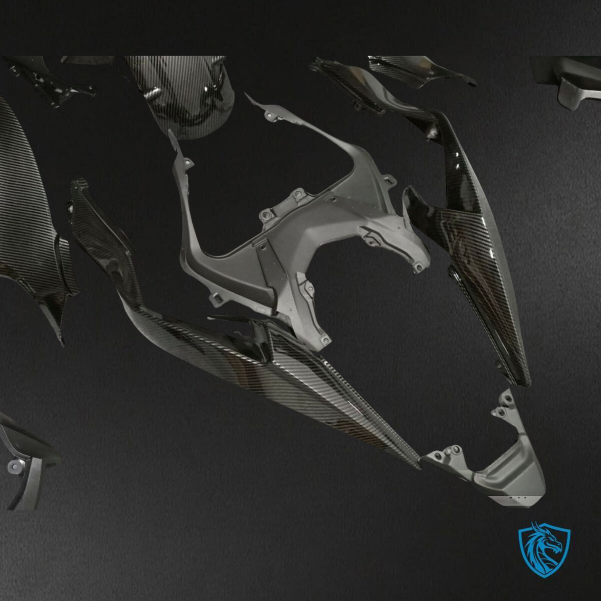 Kawasaki ZX-6RZX636 (2019-2020) Black Carbon Fiber - Custom ABS Fairing Kit