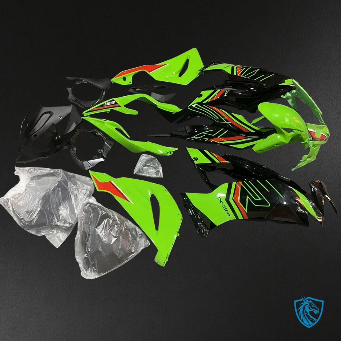 Kawasaki ZX-6R ZX636 (2019-2020) Glossy Green & Black ABS Bodywork - Fairings Kit