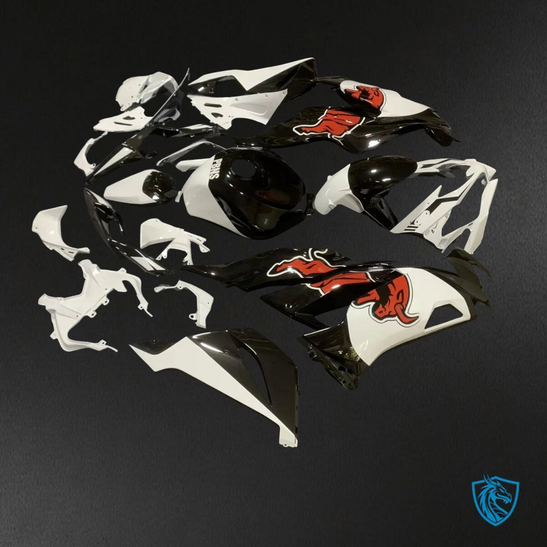 Kawasaki ZX-6RZX636 (2019-2020) Gloss Black & White ● Red Bull - Replacement Motorcycle Fairings Kit