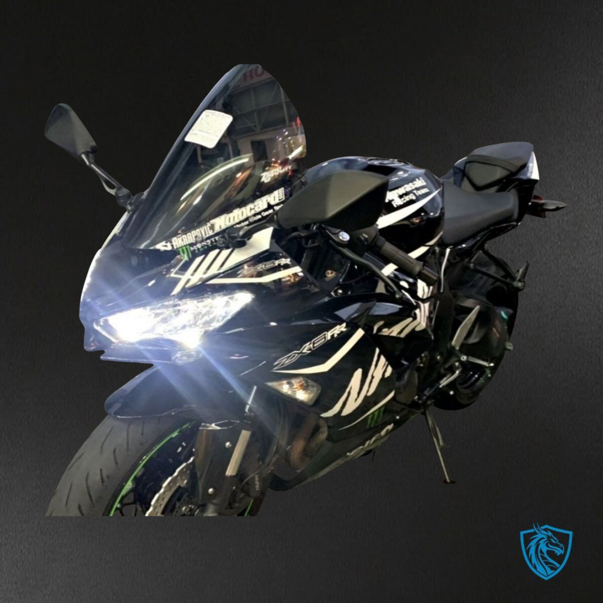 Kawasaki ZX-6R ZX636 (2019-2020) Black, Green & White Carbon Fiber ABS Bodywork - Fairings Kit