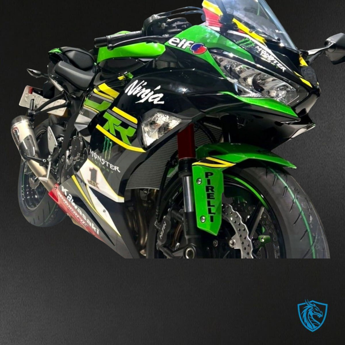 Kawasaki ZX-6R ZX636 (2019–2020) Black & Green Logos ABS Bodywork - Fairings Kit