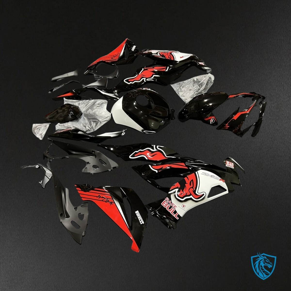 Kawasaki ZX-6RZX636 (2019-2020) Black & Red ● Red Bull Fairings Kit - Aftermarket ABS Bodywork