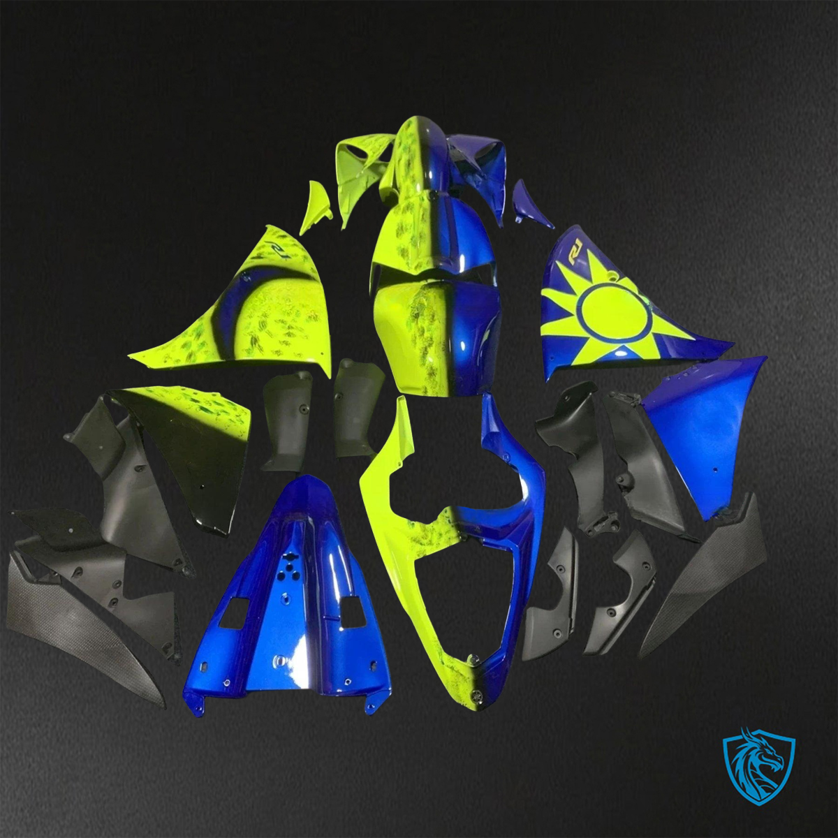 Yamaha YZF R1 (2009-2011) Gloss Yellow & Blue Fairings Kit - Aftermarket ABS Bodywork