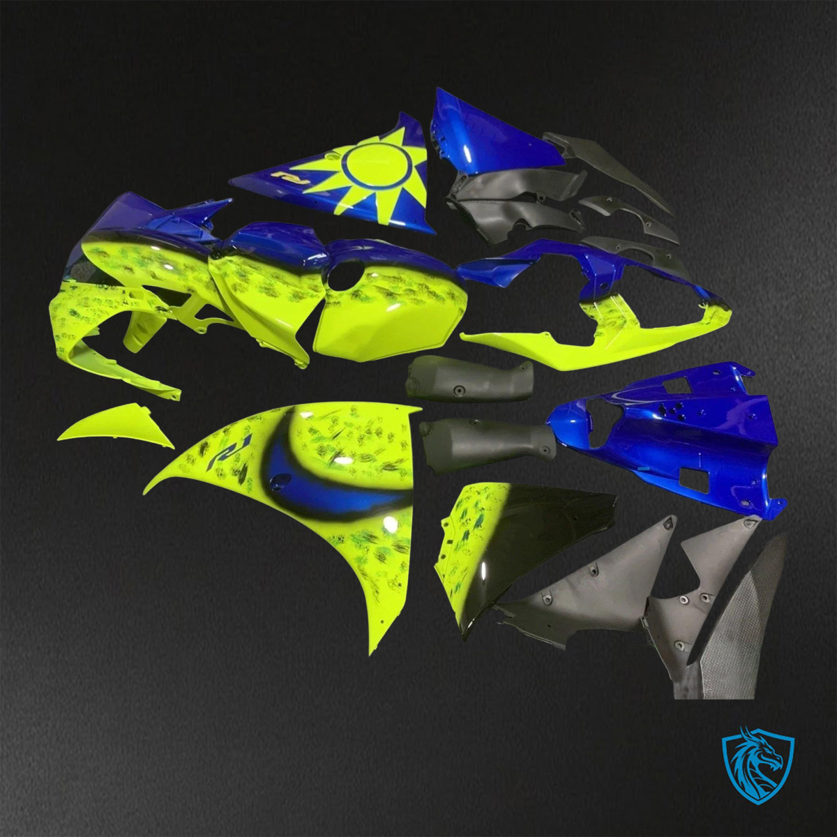 Yamaha YZF R1 (2009-2011) Gloss Yellow & Blue Fairings Kit - Aftermarket ABS Bodywork