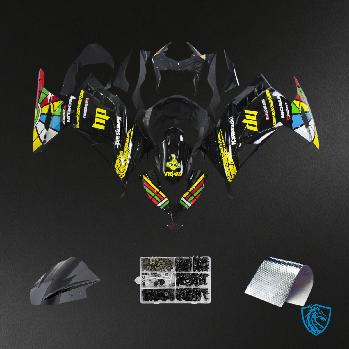 Kawasaki Ninja 300 (2013-2024) EX300 Black & Colorful - Fairing Kit