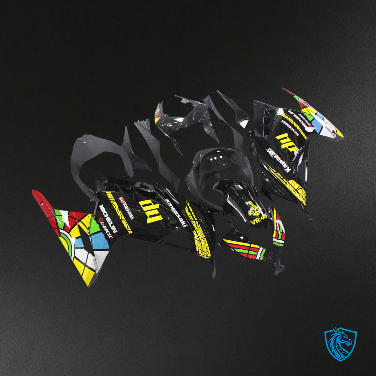 Kawasaki Ninja 300 (2013-2024) EX300 Black & Colorful - Fairing Kit