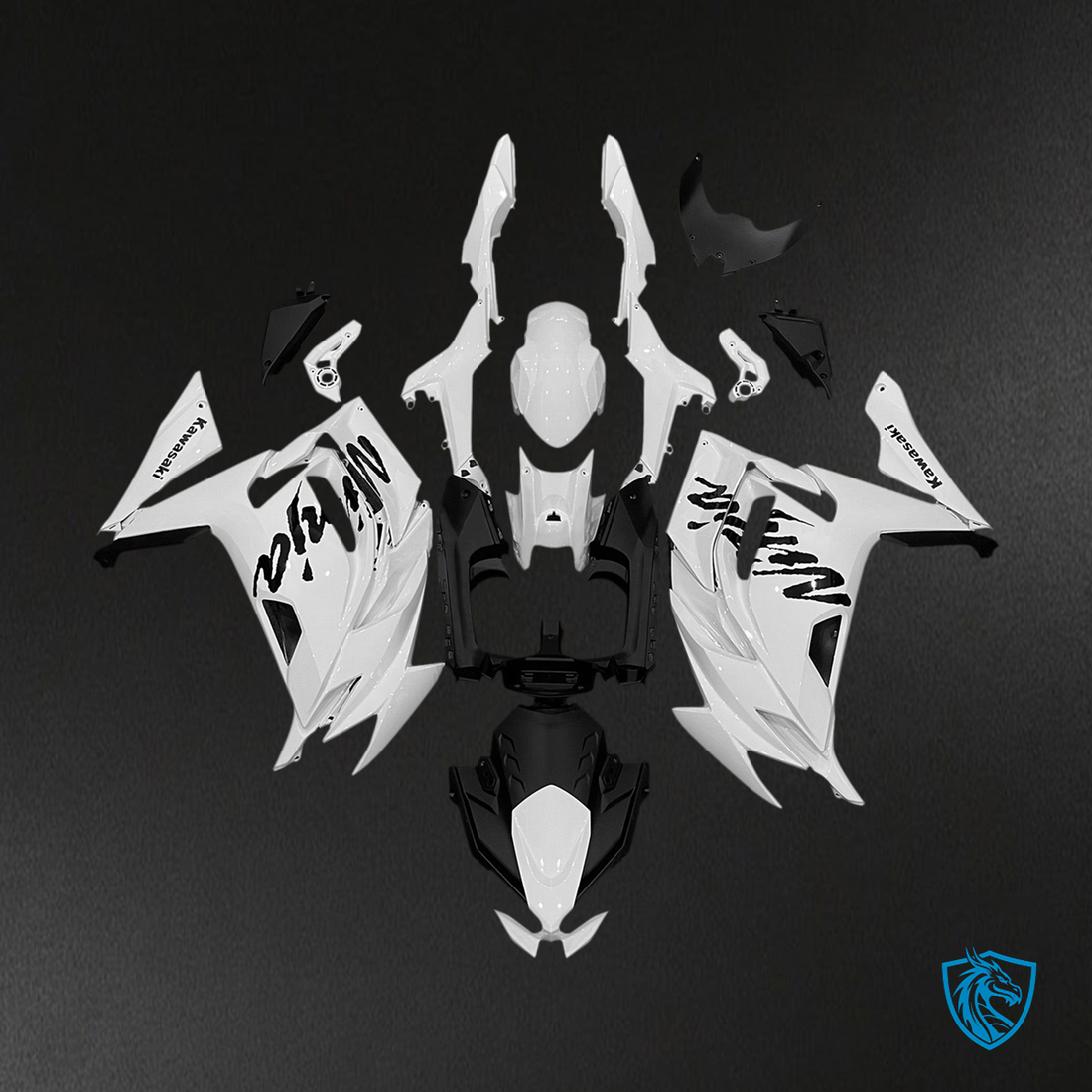 Kawasaki ER-6F (2020-2025) Ninja650 White & Black Logo - Fairing Kit