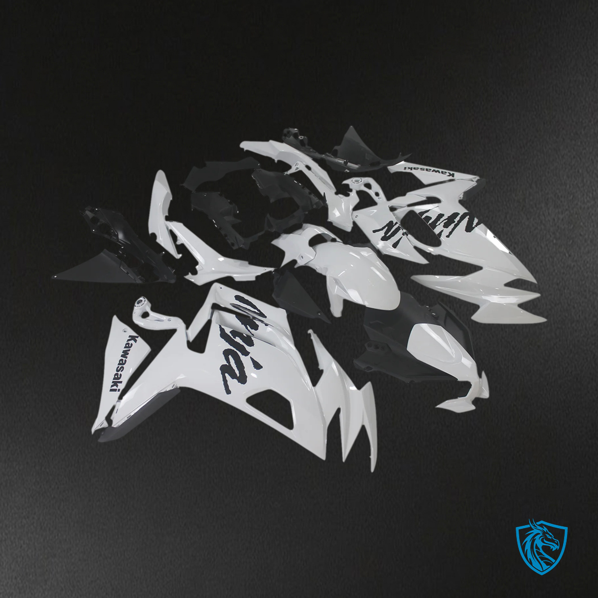 Kawasaki ER-6F (2020-2025) Ninja650 White & Black Logo - Fairing Kit