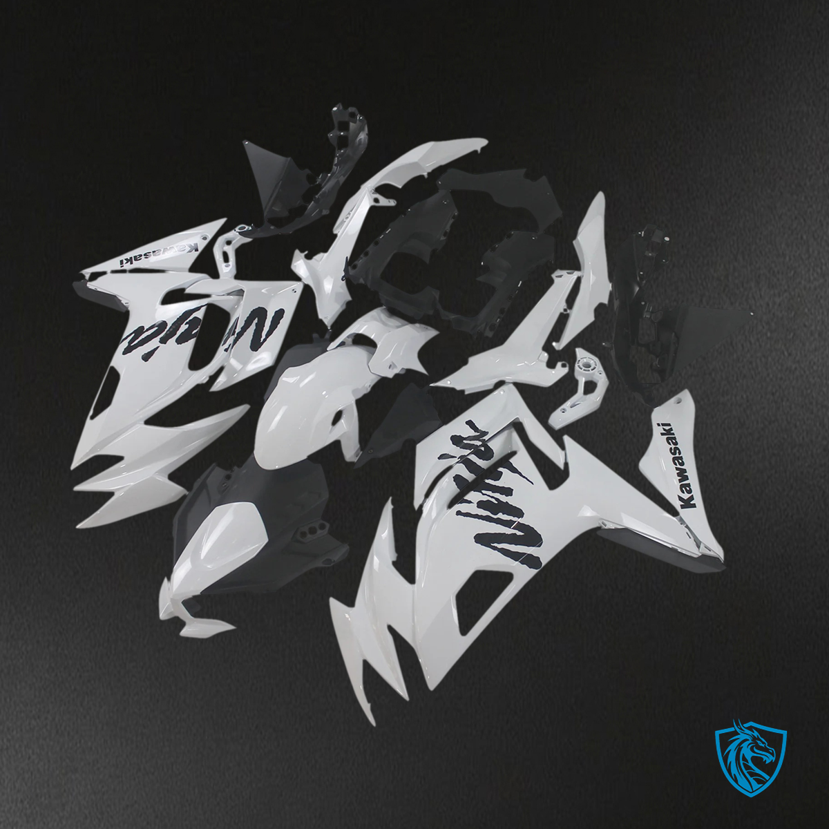 Kawasaki ER-6F (2020-2025) Ninja650 White & Black Logo - Fairing Kit