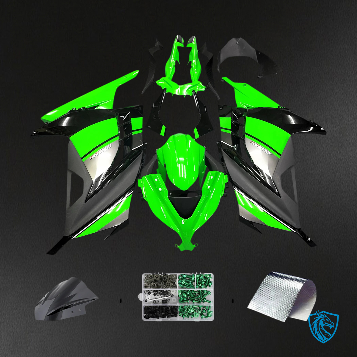 Kawasaki EX300R (2013-2024) Green & Black - Fairing Kit