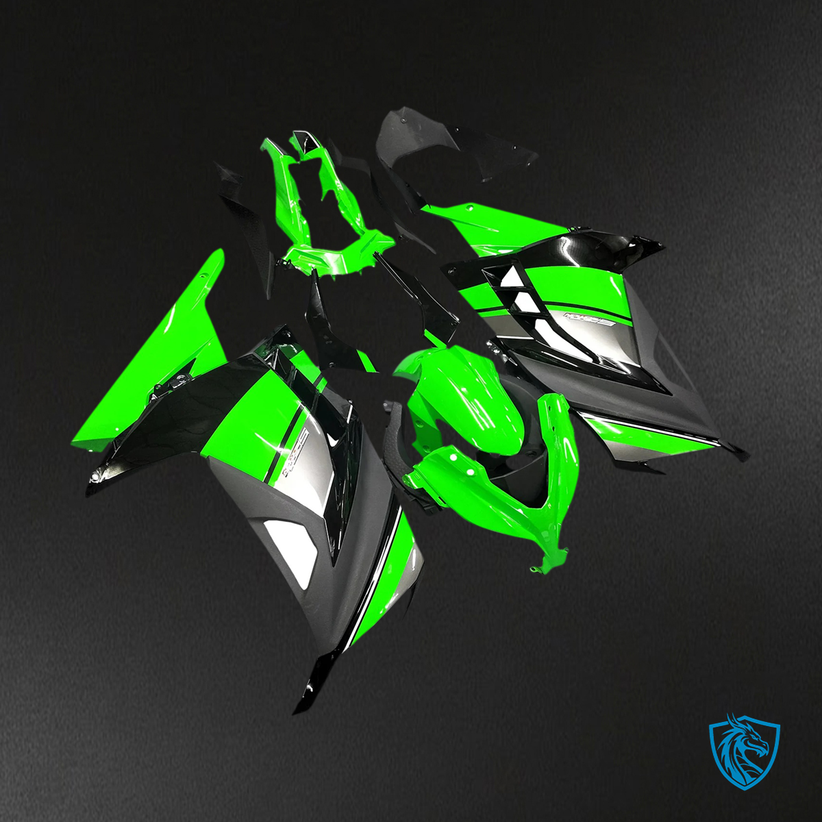 Kawasaki EX300R (2013-2024) Green & Black - Fairing Kit