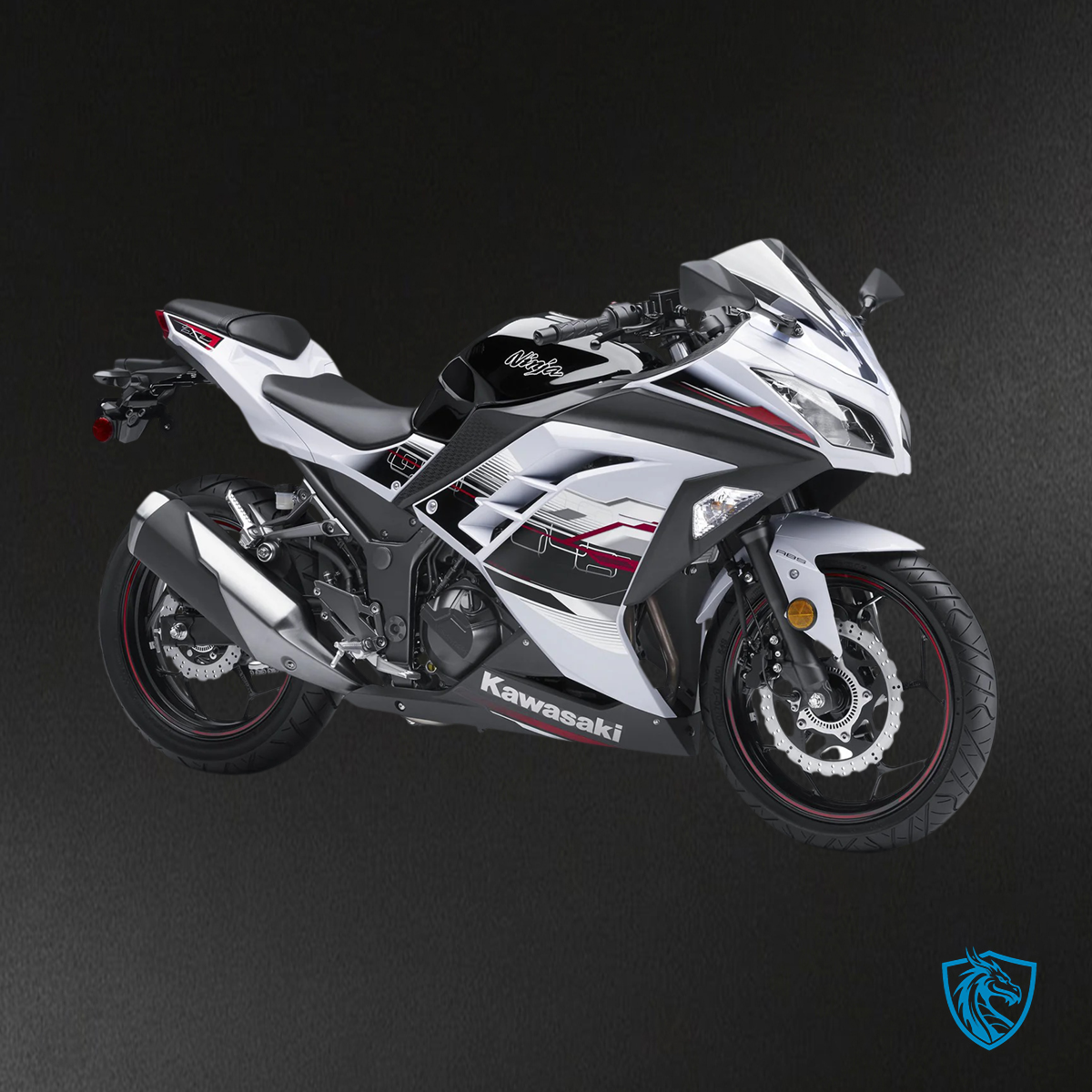 Kawasaki EX300R (2013-2024) White & Black - Fairing Kit