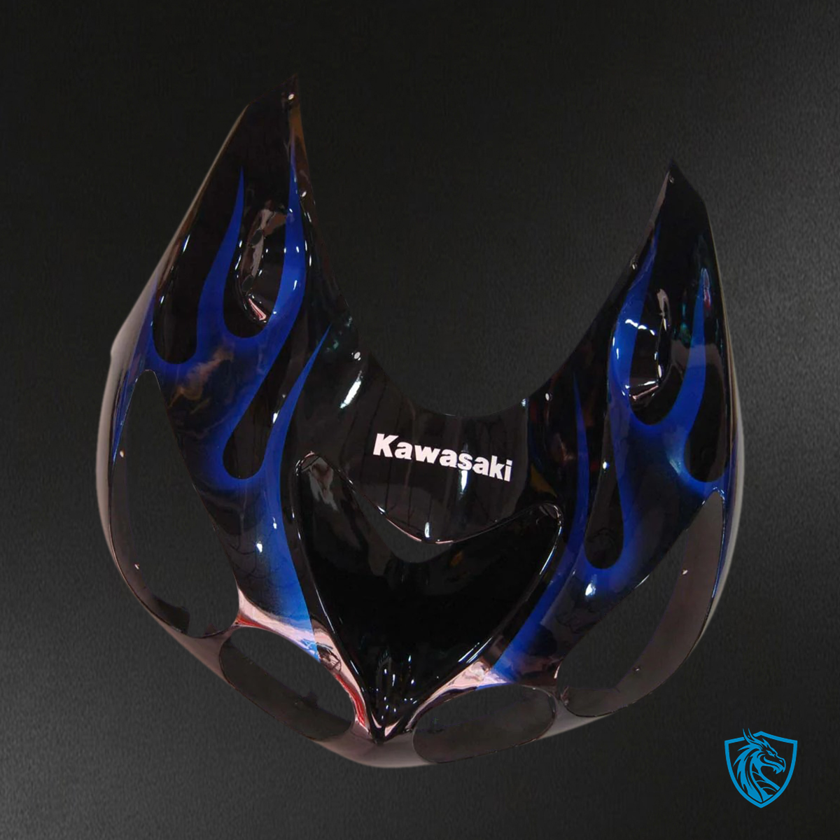 Kawasaki ZX14R (2006-2011) Black & Blue Flame - Fairing Kit