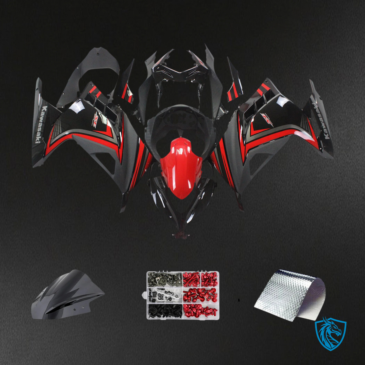Kawasaki Ninja-EX300 (2013-2023) Red & Black - Fairing Kit