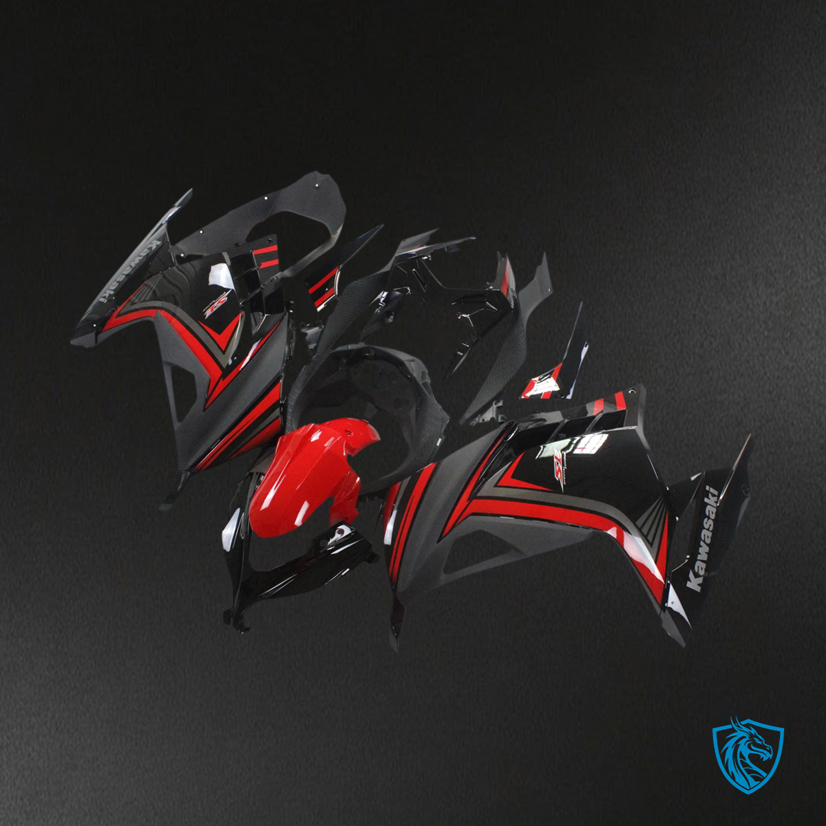 Kawasaki Ninja-EX300 (2013-2023) Red & Black - Fairing Kit
