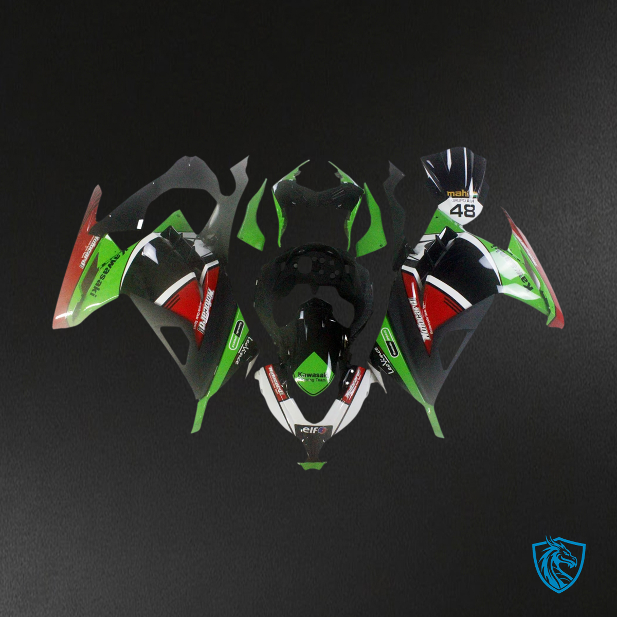 Kawasaki Ninja-EX300 (2013-2024) Black, Green & Red - Fairing Kit