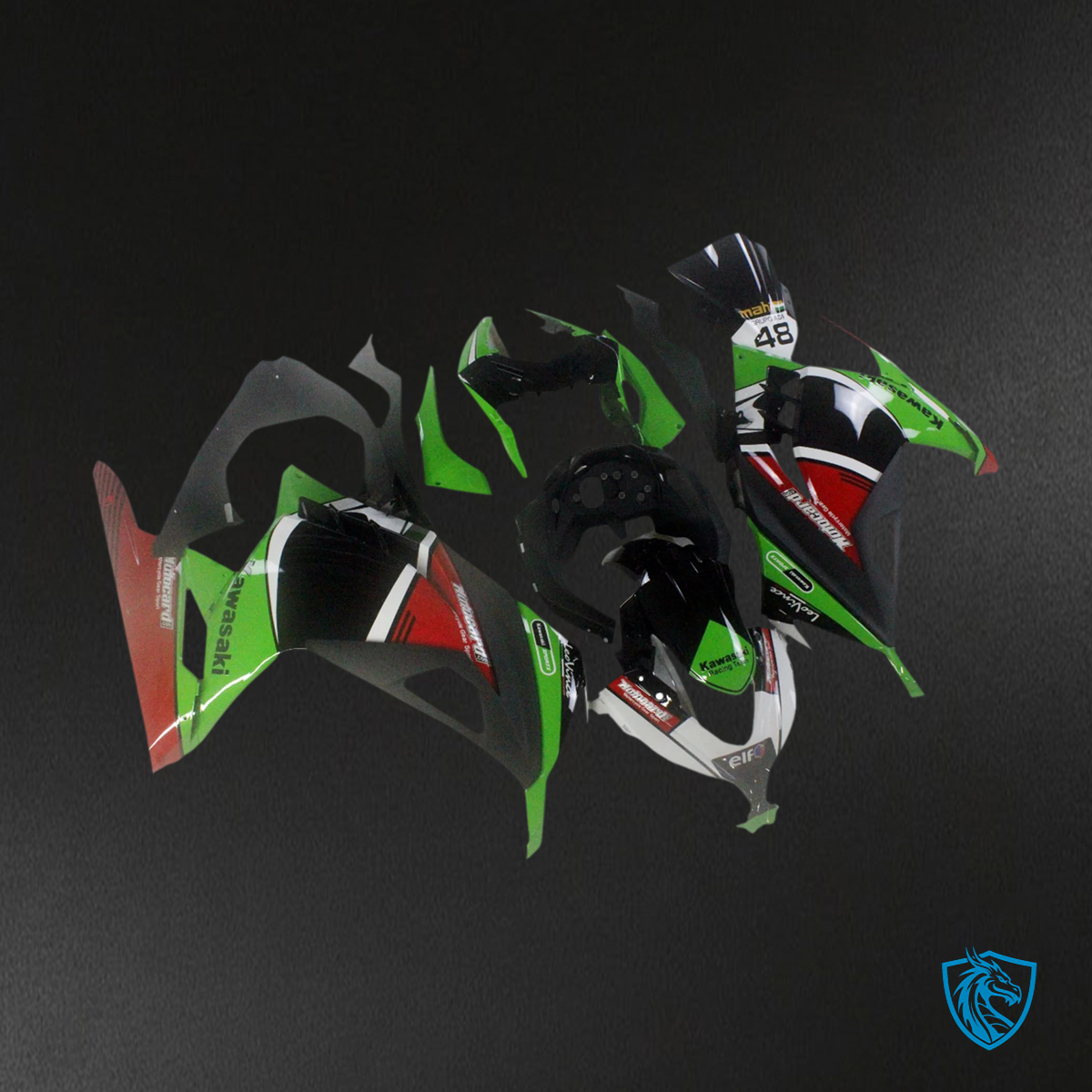 Kawasaki Ninja-EX300 (2013-2024) Black, Green & Red - Fairing Kit