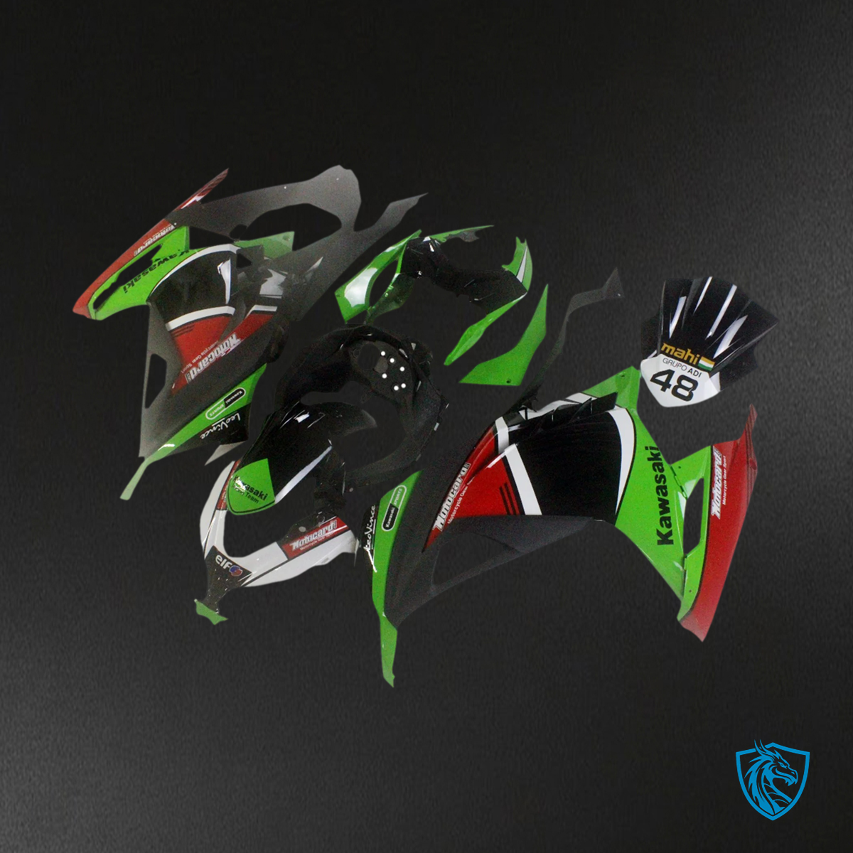 Kawasaki Ninja-EX300 (2013-2024) Black, Green & Red - Fairing Kit