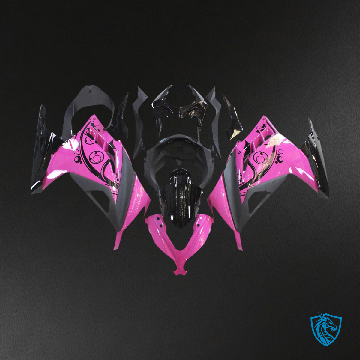 Kawasaki Ninja-EX300 (2013-2024) Black & Pink - Fairing Kit