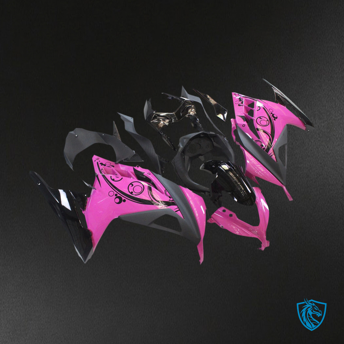 Kawasaki Ninja-EX300 (2013-2024) Black & Pink - Fairing Kit