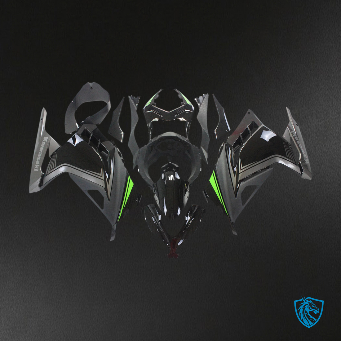 Kawasaki Ninja-EX300 (2013-2024) Black & Sliver - Fairing Kit