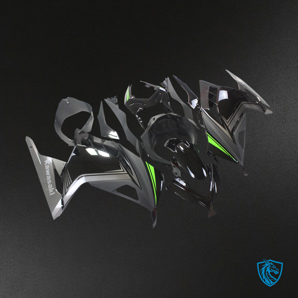 Kawasaki Ninja-EX300 (2013-2024) Black & Sliver - Fairing Kit