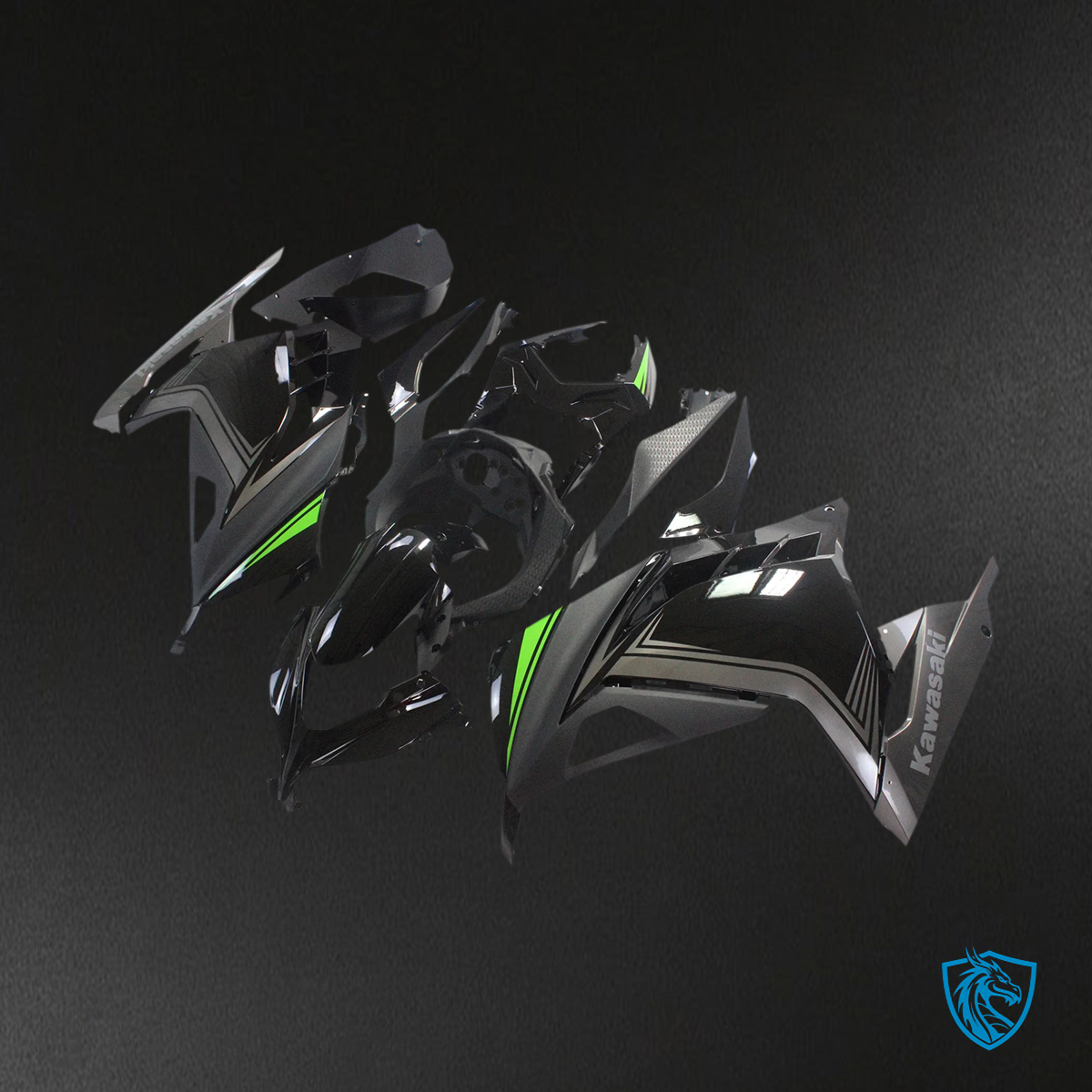Kawasaki Ninja-EX300 (2013-2024) Black & Sliver - Fairing Kit