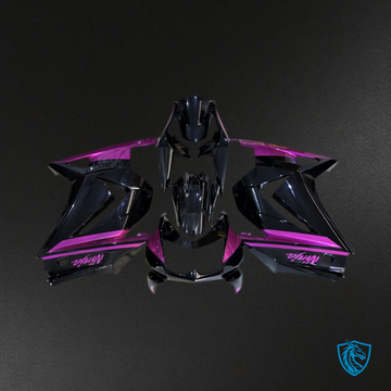 Kawasaki Ninja 250 (2008-2012) Gloss Black & Purple Motorcycle - Custom ABS Fairing Kit