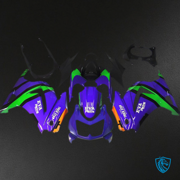 Kawasaki Ninja 250 (2008-2012) Purple, Green & Black Fairing Kit - Aftermarket ABS Bodywork