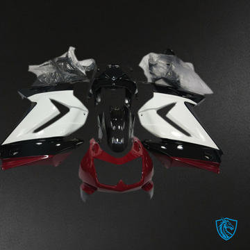 Kawasaki Ninja 250 (2008-2012) White, Red & Black Fairing Kit - Aftermarket ABS Bodywork
