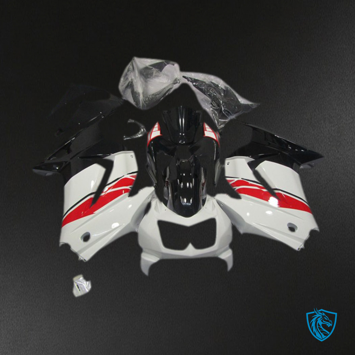 Kawasaki Ninja 250 (2008-2012) White Yamaha Style Fairing Kit - Aftermarket ABS Bodywork