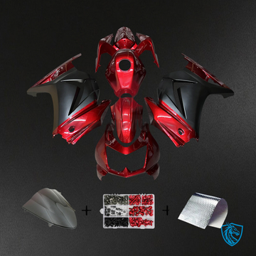Kawasaki Ninja 250R (2008-2012) EX250 Black & Red - Fairing Kit