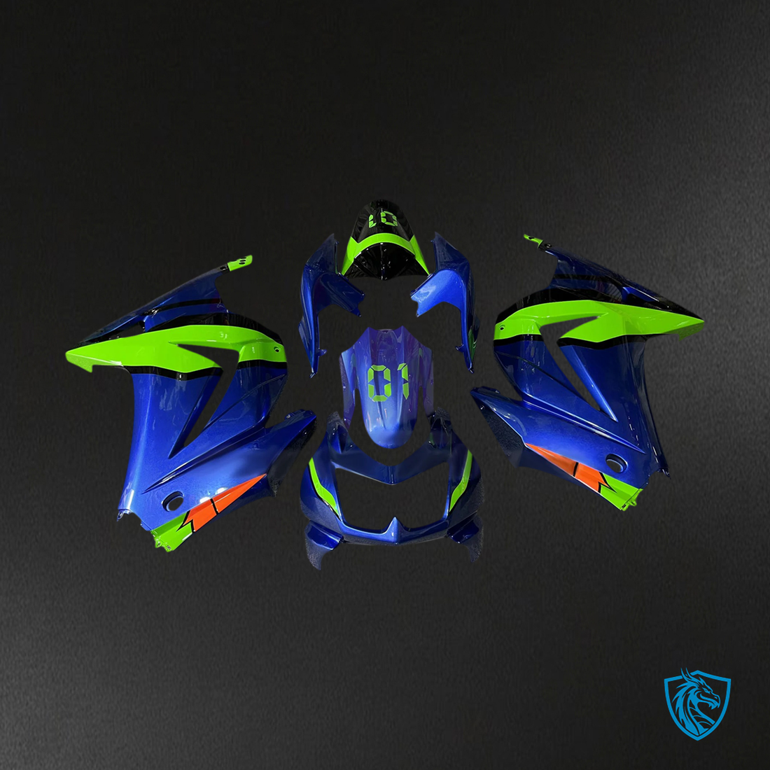 Kawasaki Ninja 250R (2008-2012) EX250 Green & Blue - Fairing Kit