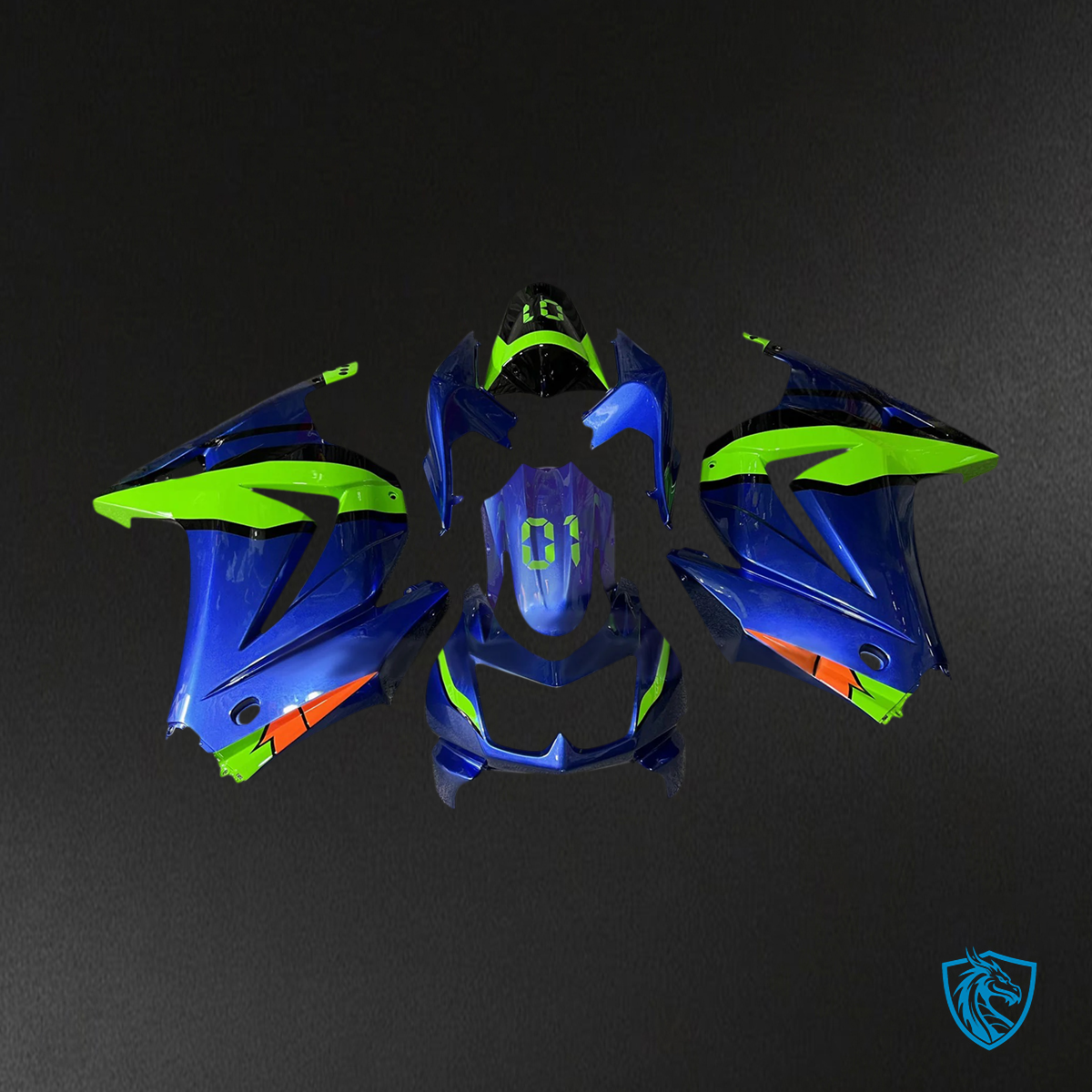 Kawasaki Ninja 250R (2008-2012) EX250 Green & Blue - Fairing Kit