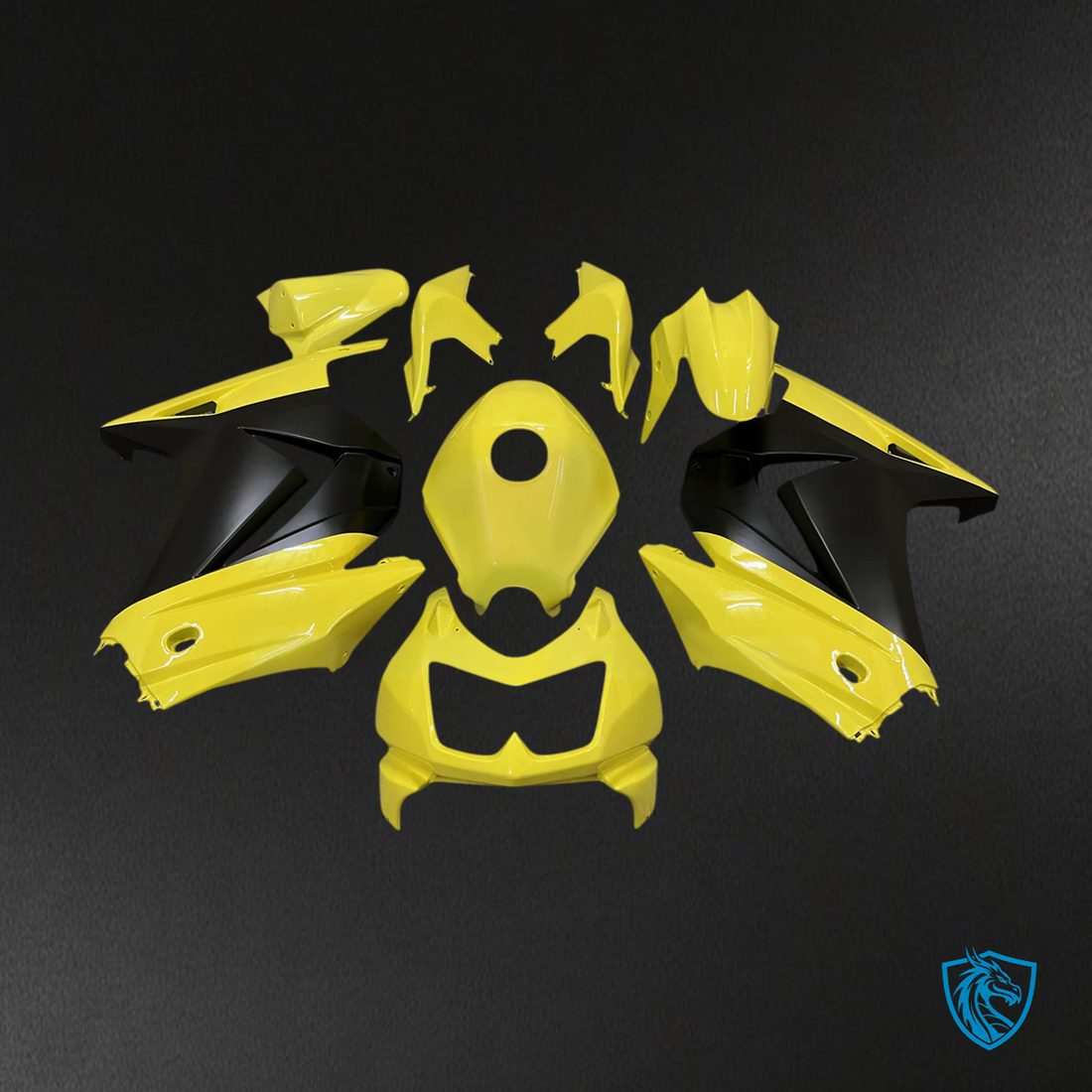 Kawasaki Ninja 250R (2008-2012) EX250 Yellow & Black - Fairing Kit