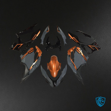 Kawasaki Ninja 400 (2018-2023) Nardo Gray and Orange Motorcycle - Custom ABS Fairing Kit