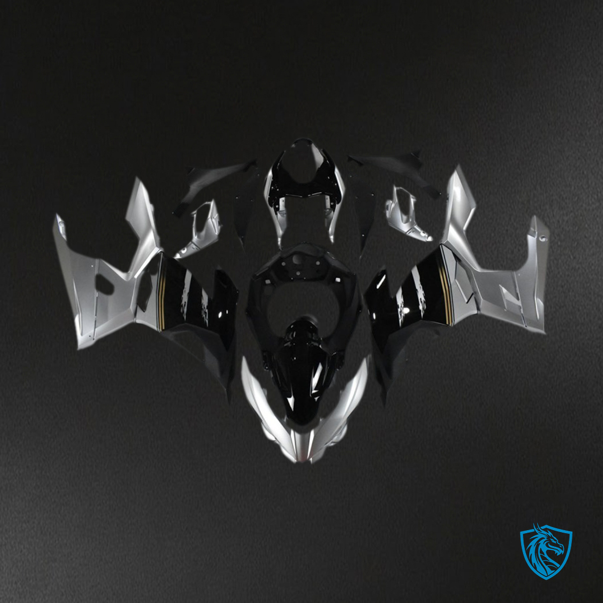 Kawasaki Ninja 400 (2018-2023) Silver & Black Motorcycle - Custom ABS Fairing Kit
