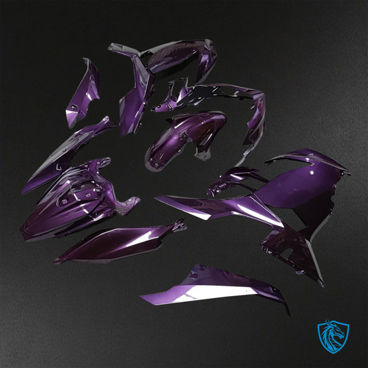 Kawasaki Ninja 400 (2018-2024) Gloss Deep Purple ABS Bodywork - Fairings Kit