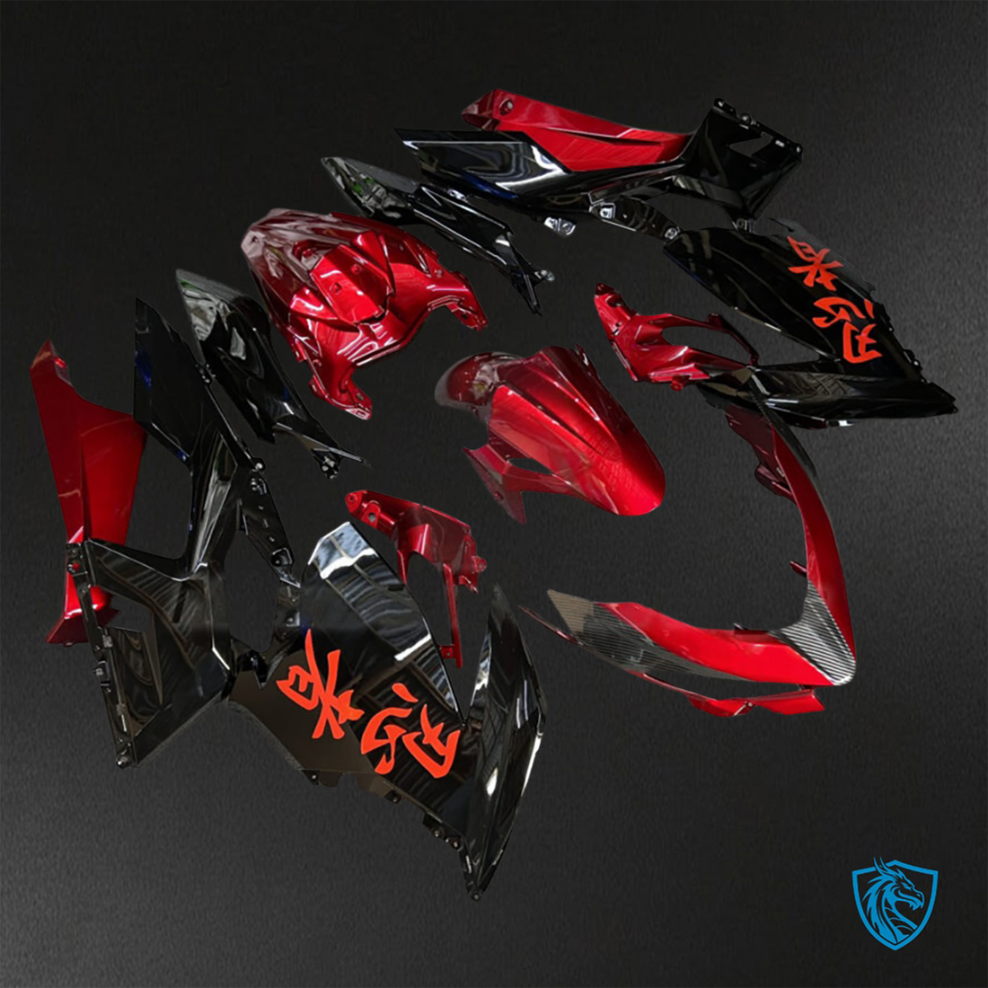 Kawasaki Ninja 400 (2018-2024) Gloss Deep Red & Black Fairings Kit - Aftermarket ABS Bodywork