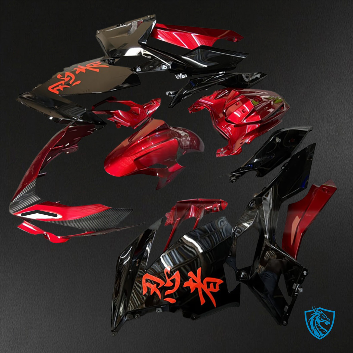 Kawasaki Ninja 400 (2018-2024) Gloss Deep Red & Black Fairings Kit - Aftermarket ABS Bodywork