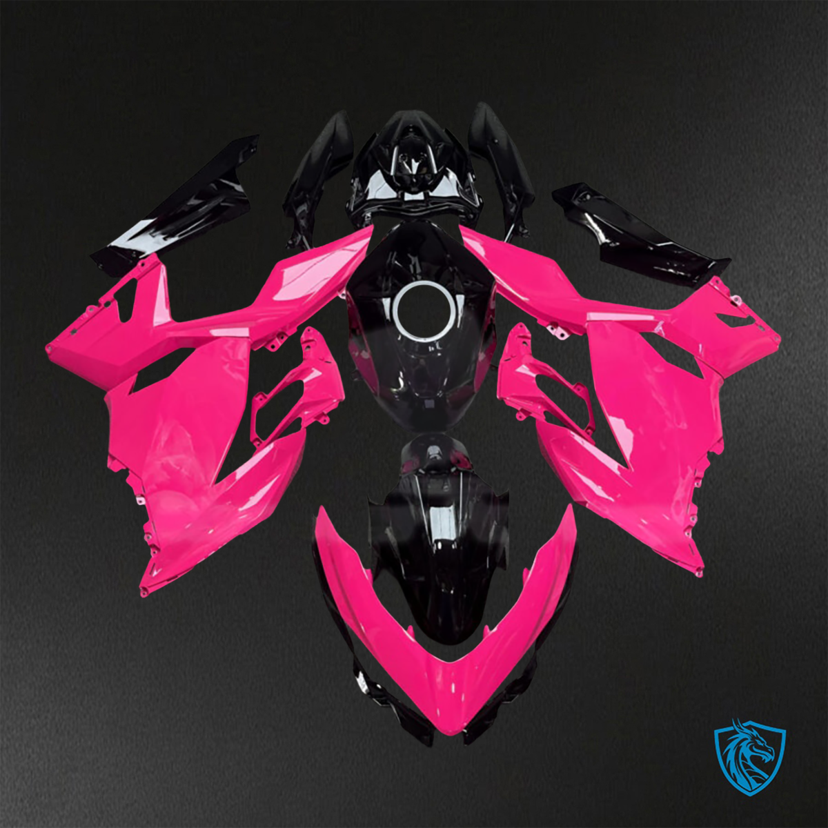 Kawasaki Ninja 400 (2018-2024) Gloss Pink & Black - Custom ABS Fairing Kit