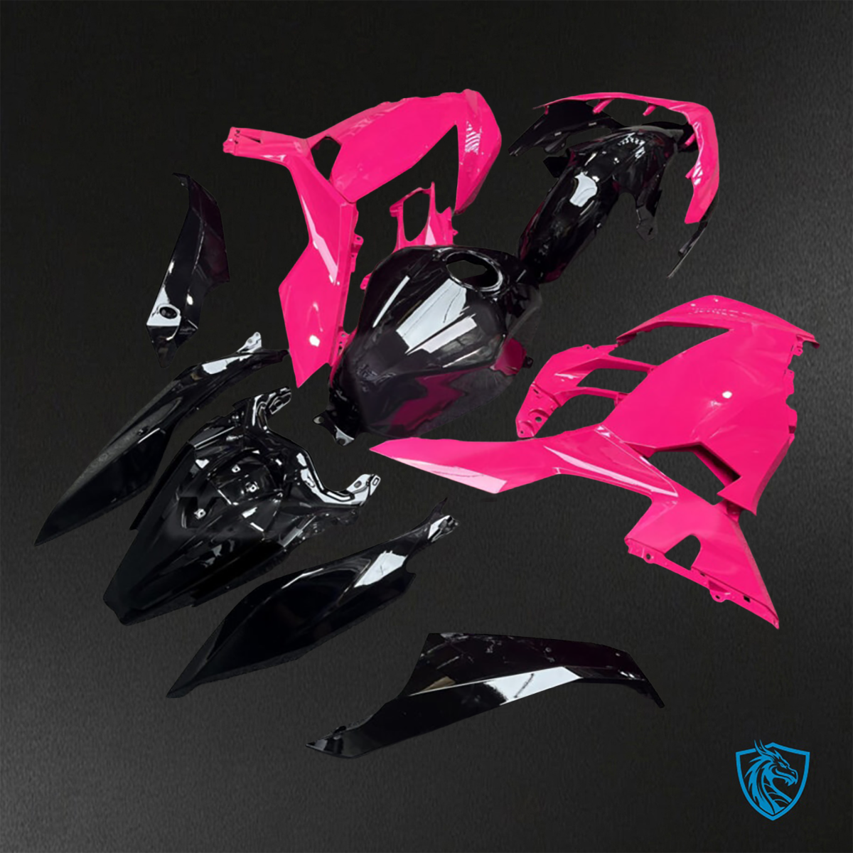 Kawasaki Ninja 400 (2018-2024) Gloss Pink & Black - Custom ABS Fairing Kit