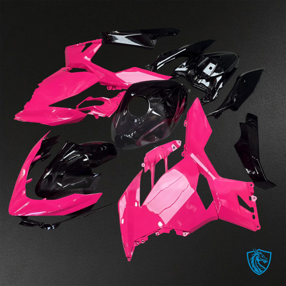 Kawasaki Ninja 400 (2018-2024) Gloss Pink & Black - Custom ABS Fairing Kit