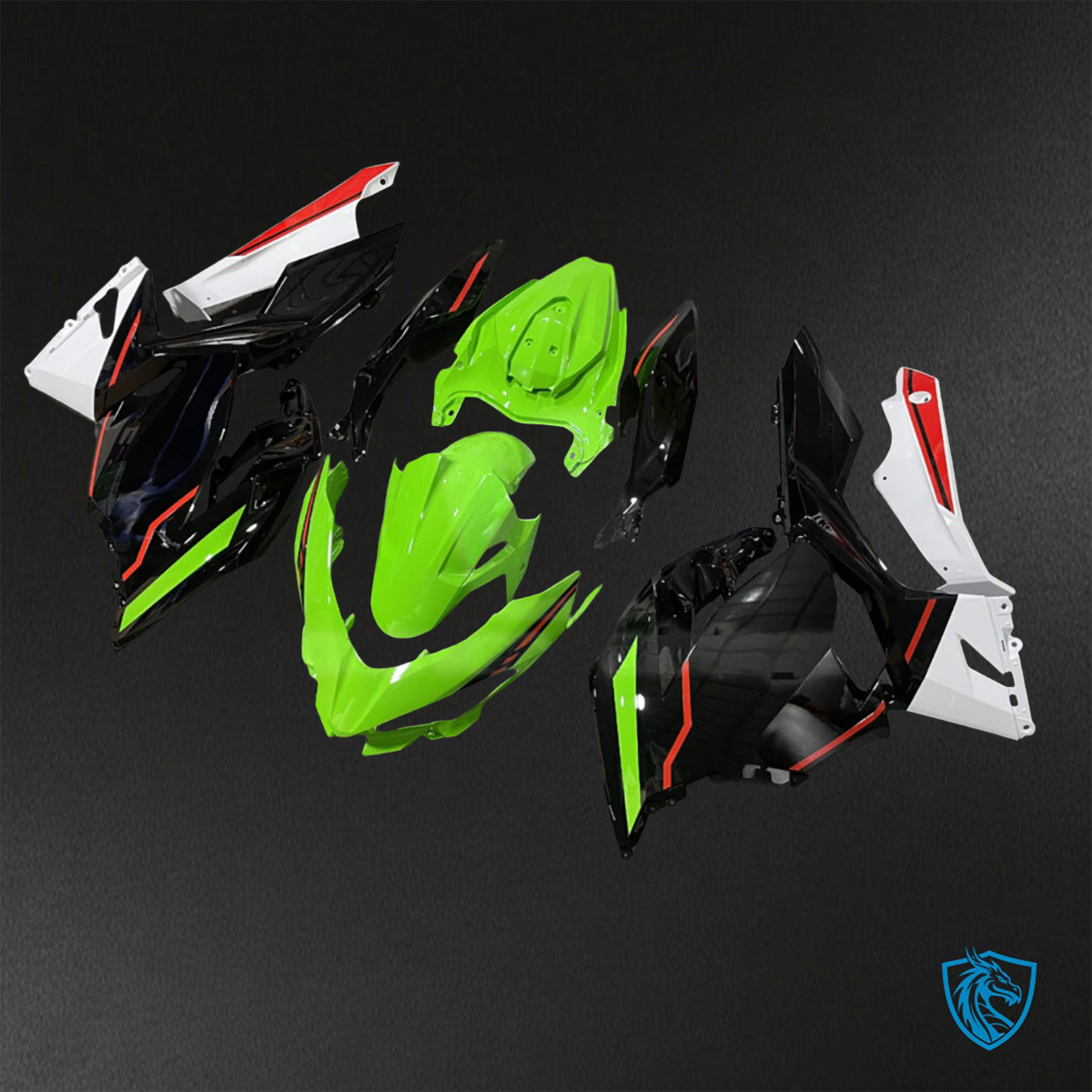 Kawasaki Ninja 400 (2018-2024) Gloss Green & Black - Replacement Motorcycle Fairings Kit
