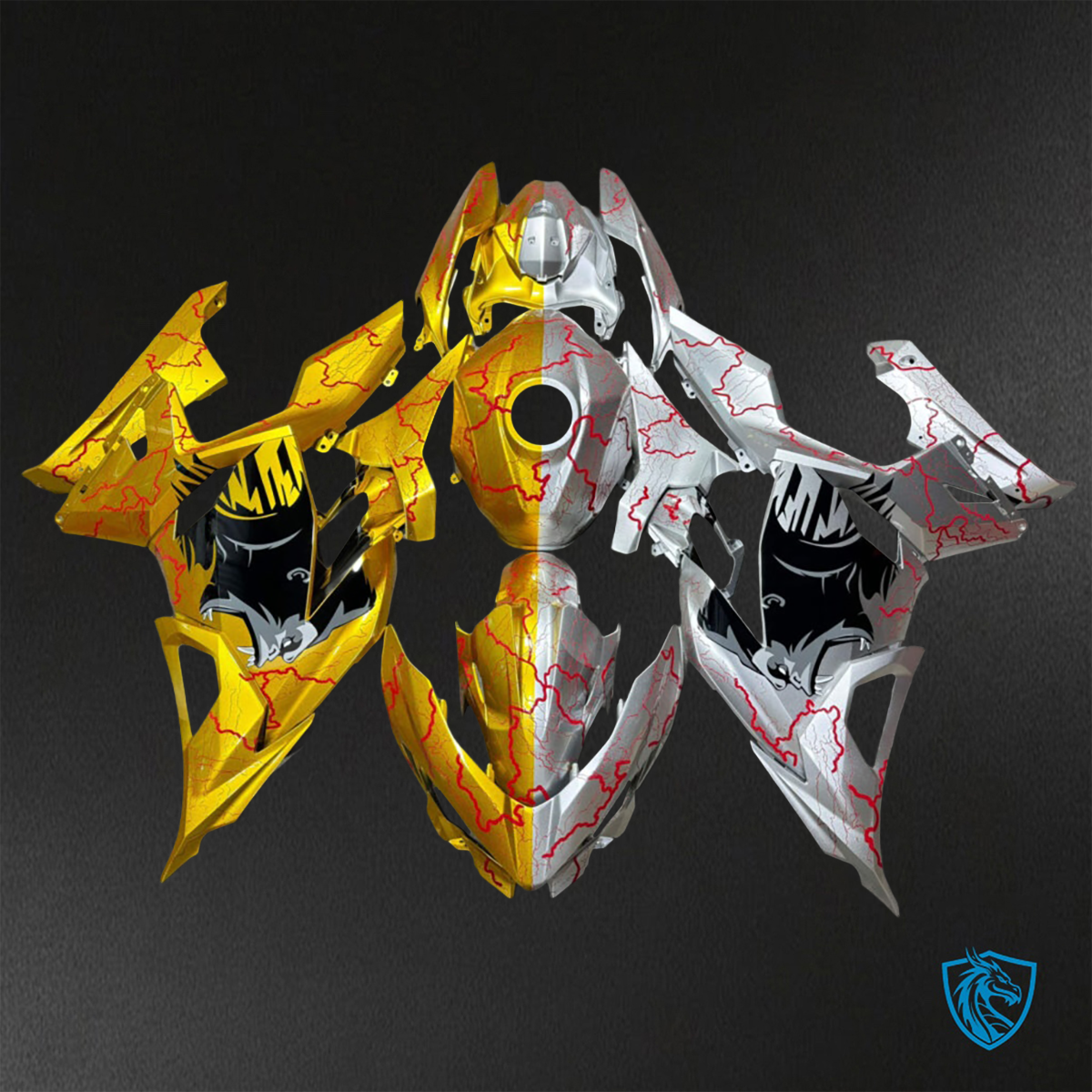 Kawasaki Ninja 400 (2018-2024) Gold & Silver Fairings Kit - Aftermarket ABS Bodywork